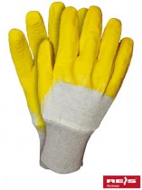 Rękawice robocze drelichowe Reis RGS powlekane żółtą gumą