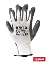 Rękawice robocze Reis RNIFO z białej tkaniny nylonowej powlekane spienionym nitrylem