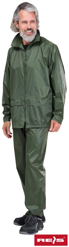 Lekki ubranie przeciwdeszczowe Reis KPL kurtka i spodnie – zielone